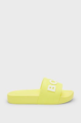 Kids' slides with contrast logo, Yellow