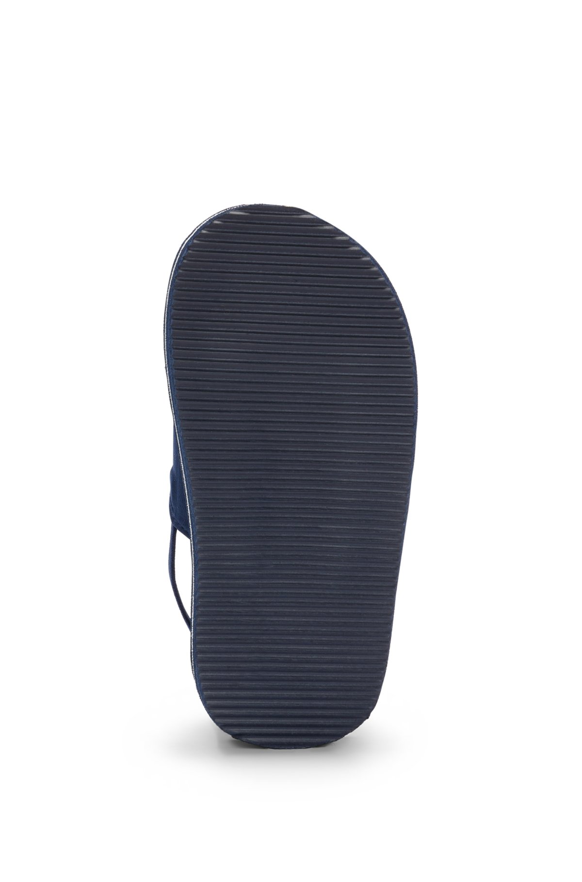 Kids' slides with ankle strap and branding, Dark Blue