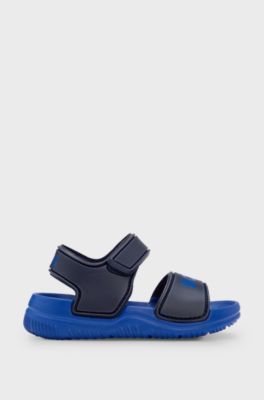 Kids' touch-closure sandals with logo strap, Dark Blue