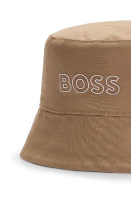 Baby bucket hat in reversible cotton twill, White