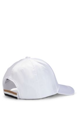 Cappellino per bambini in satin con logo stampato in gomma, Bianco