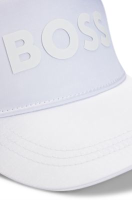 Cappellino per bambini in satin con logo stampato in gomma, Bianco