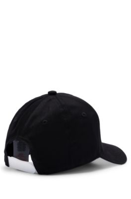 Kids-Cap aus Baumwoll-Twill mit Logo-Print, Schwarz