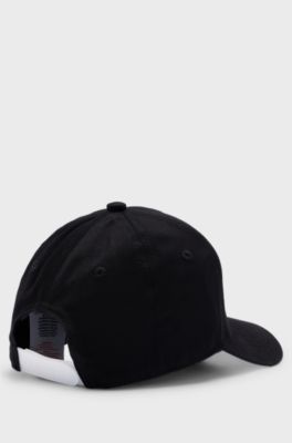 Kids' cap in cotton twill with logo print, Black