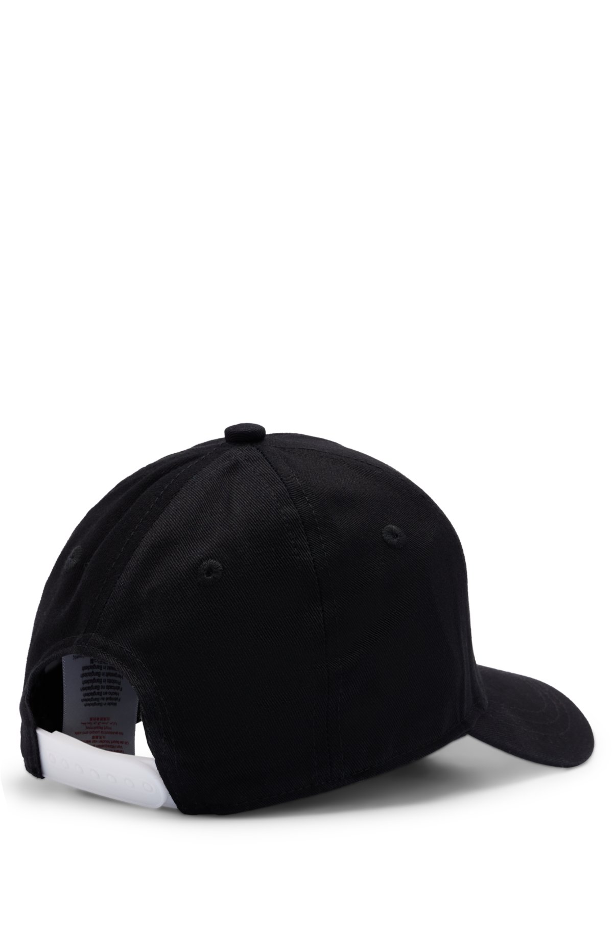Kids' cap in cotton twill with logo print, Black