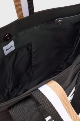 Kids' shopper bag with logo print, Black