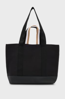 Kids' shopper bag with logo print, Black
