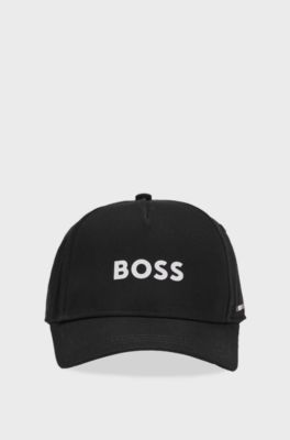 Kids' cap in cotton twill with logo details, Black