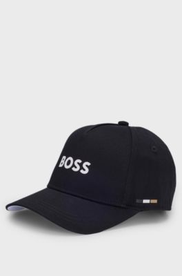 Kids' cap in cotton twill with logo details, Black