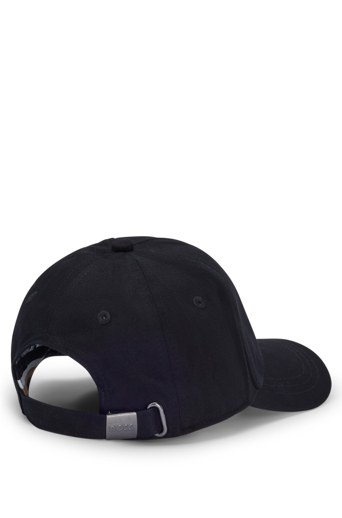 Kids' cap in cotton twill with logo details, Black