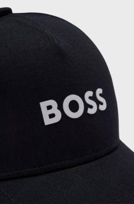 Kids' cap in cotton twill with logo details, Black