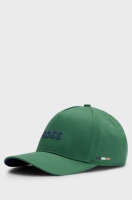 Kids' cap in cotton twill with logo details, Dark Green