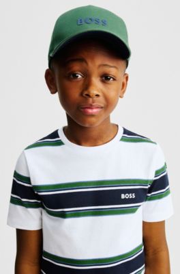 Kids-Cap aus Baumwoll-Twill mit Logo-Details, Dunkelgr&uuml;n