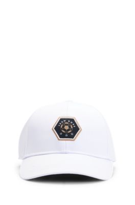 BOSS Kidswear logo-appliqué cotton bucket hat - Neutrals