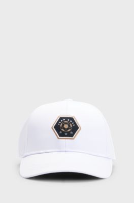 Kids' cap with logo badge, White