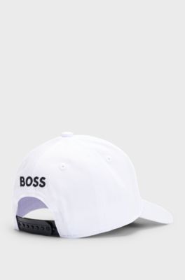 Kids' cap with logo badge, White