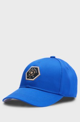Kids' cap with logo badge, Blue