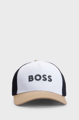 Cappellino per bambini in cotone e mesh con logo, Bianco