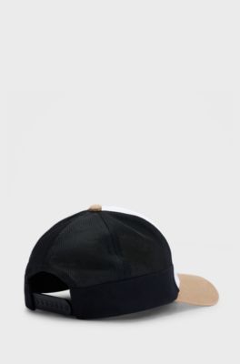 Kids' logo cap in cotton and mesh, White