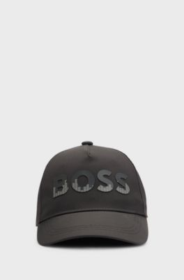 Kids' cap with decorative reflective logo, Black