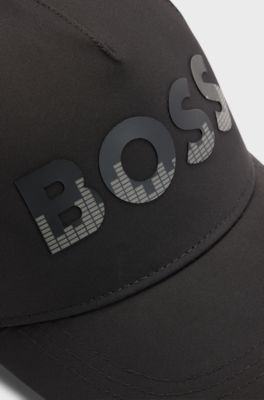 Kids' cap with decorative reflective logo, Black