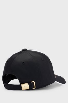 Kids' cap with colour-blocking and embroidered logo badge, Black