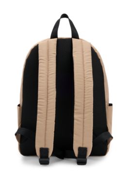 Kids' canvas backpack with logo print, Brown