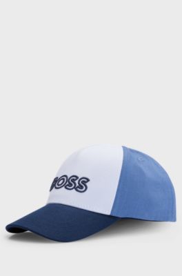 Kids' cap in cotton twill with logo print, White
