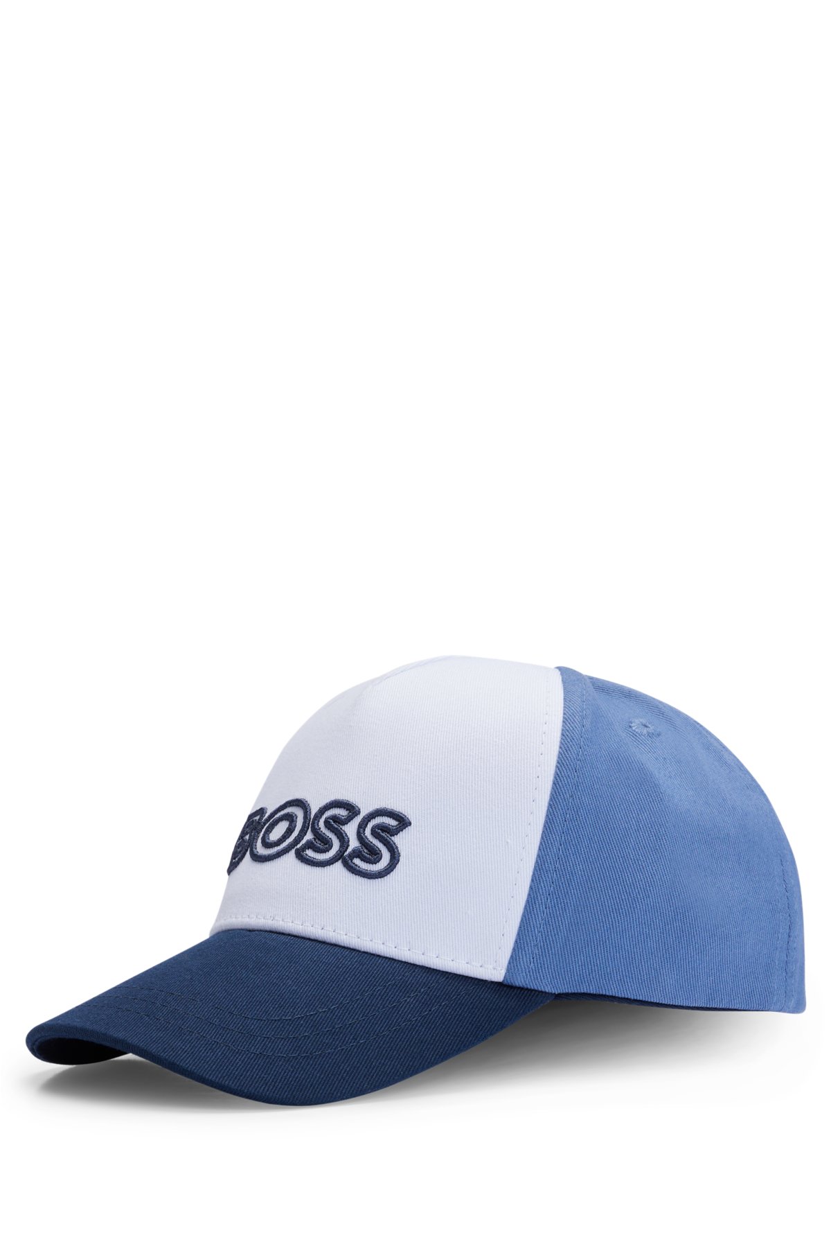 Kids' cap in cotton twill with logo print, White