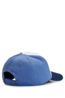 Kids' cap in cotton twill with logo print, White