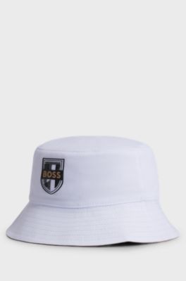 Kids' reversible bucket hat with signature details, White