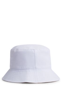 Kids' reversible bucket hat with signature details, White