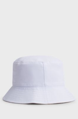 Kids' reversible bucket hat with signature details, White