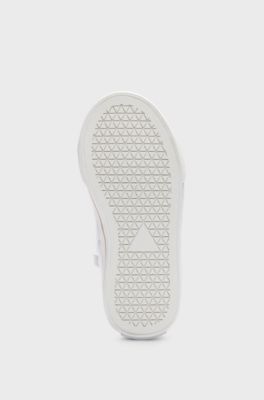 Kids' high-top trainers in canvas with logo print, White