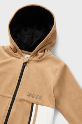 Gift-boxed cotton-blend tracksuit for babies, Brown