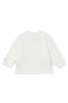 Maglia per neonati in cotone elasticizzato con grafica con panda rosso, Bianco