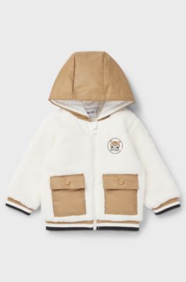 Baby tracksuit with red-panda logo badge, White