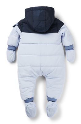 Sneeuwpakje voor baby&rsquo;s met voering van imitatiebont en logodetails, Lichtblauw