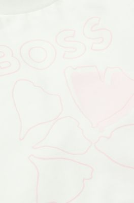 Baby T-shirt in stretch cotton with logo artwork, White