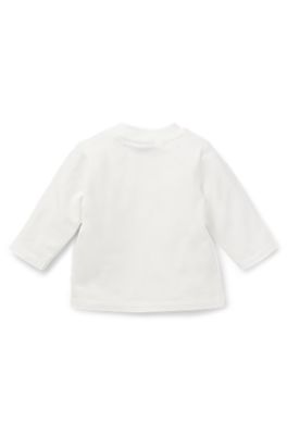 Baby T-shirt in stretch cotton with logo artwork, White