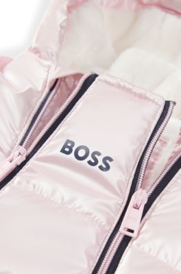 ベビー スノースーツ パーレセントファブリック デタッチャブルブーティ, ライトピンク