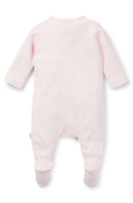 Gift-boxed sleepsuit and headband set for babies, light pink