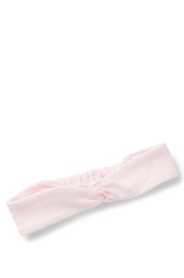 Gift-boxed sleepsuit and headband set for babies, light pink