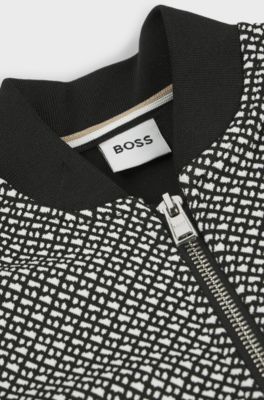 Cardigan per bambini con zip e parte anteriore con monogrammi, A disegni
