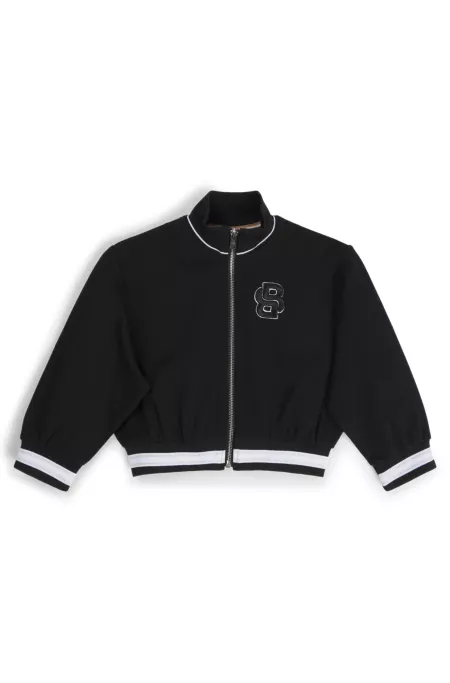 Kids-Strickjacke mit Reißverschluss und Double-B-Monogramm