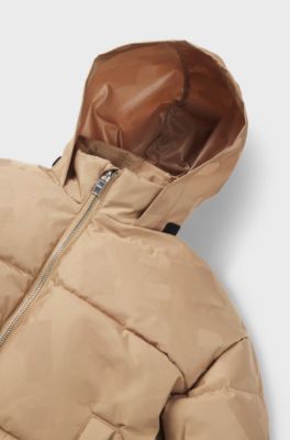 Giubbotto imbottito per bambini con monogrammi all-over, Marrone