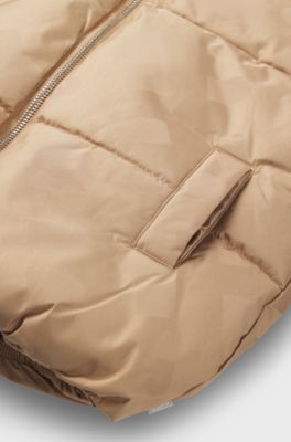Giubbotto imbottito per bambini con monogrammi all-over, Marrone