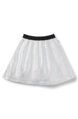 Jupe &agrave; effet m&eacute;tallis&eacute; avec taille &eacute;lastique pour enfant, Argent