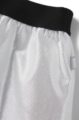 Kids' metallic-effect skirt with elasticated waistband, Silver