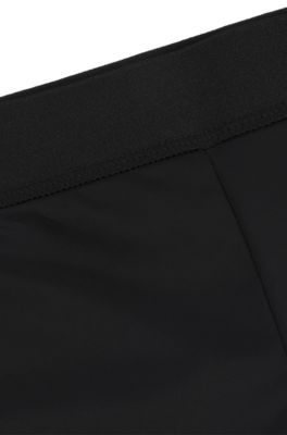 Kids' leggings with silver-tone vertical logo, Black